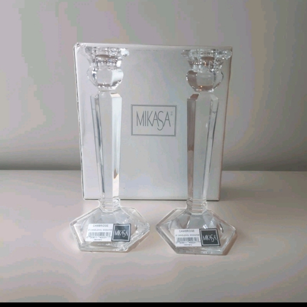 NEW- Made in Germany Mikasa Crystal Candleholders